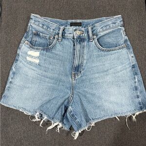 Uniqlo Light Blue Distressed Denim Shorts